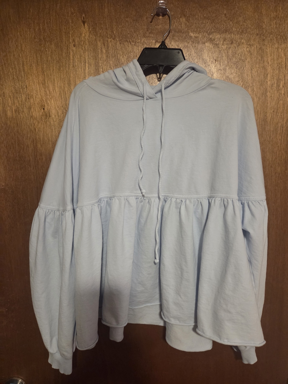 Aerie Light Blue Peplum Hoodie Women's Medium